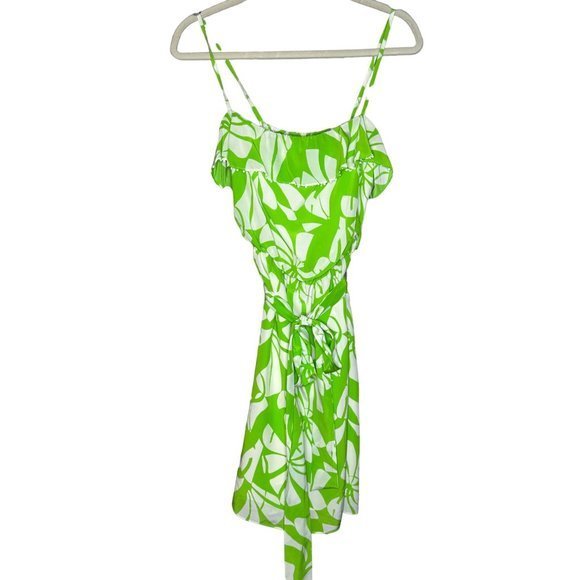 Lilly Pulitzer Silk Spaghetti Strap Beaded‎ Neck Floral Hawaiian Dress Size 6